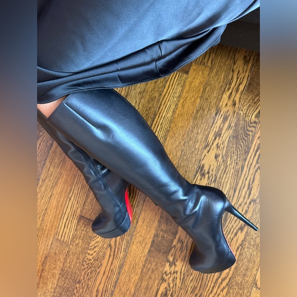 Christian Louboutin bianca  Botta  black leather knee boots 38.5 IT - Picture 13 of 16